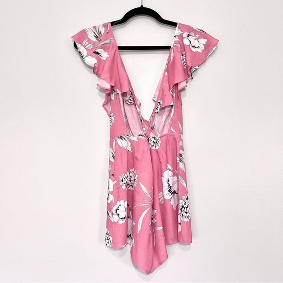 Yumi Kim Call Back Floral Romper in Rose Duet Pink XS - Picture 3 of 7